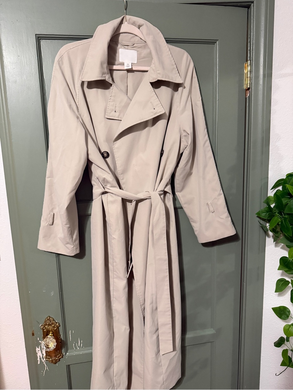 H&M Light Beige Belted Trench Coat